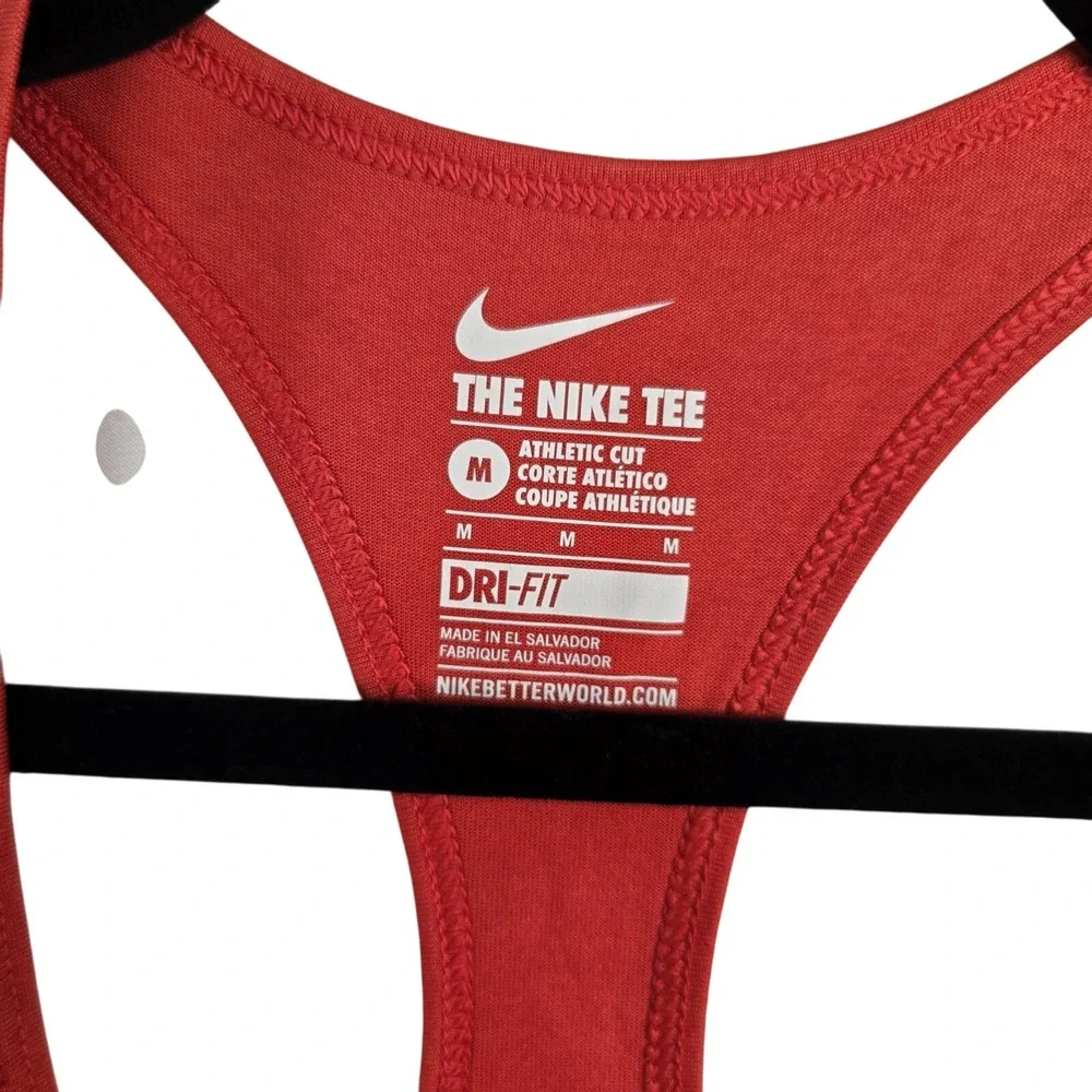 Nike Dri Fit‎ Athletic Cut Red Tank Top Women's Size Medium Running Workout